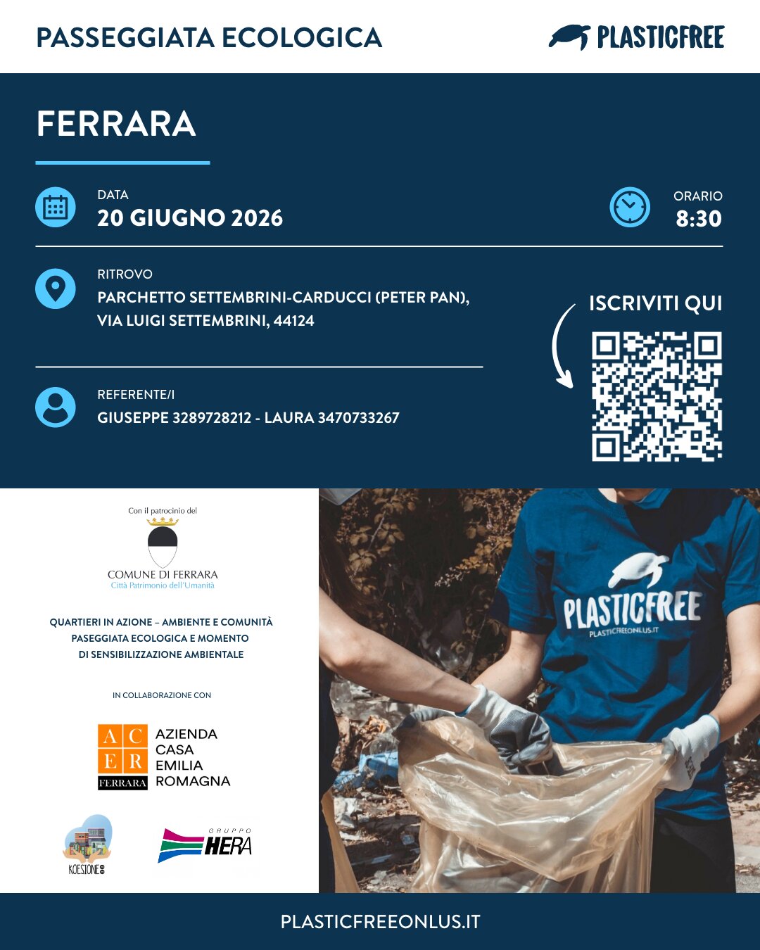 Passeggiata ecologica organizzata da ACER Ferrara in collaborazione con Plastic Free