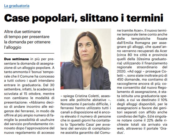 Case popolari, slittano i termini